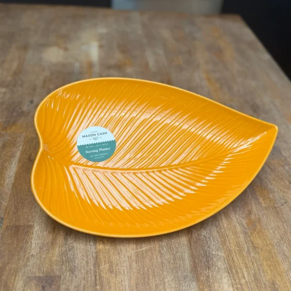 In The Forest Orange Leaf Platter 35cm